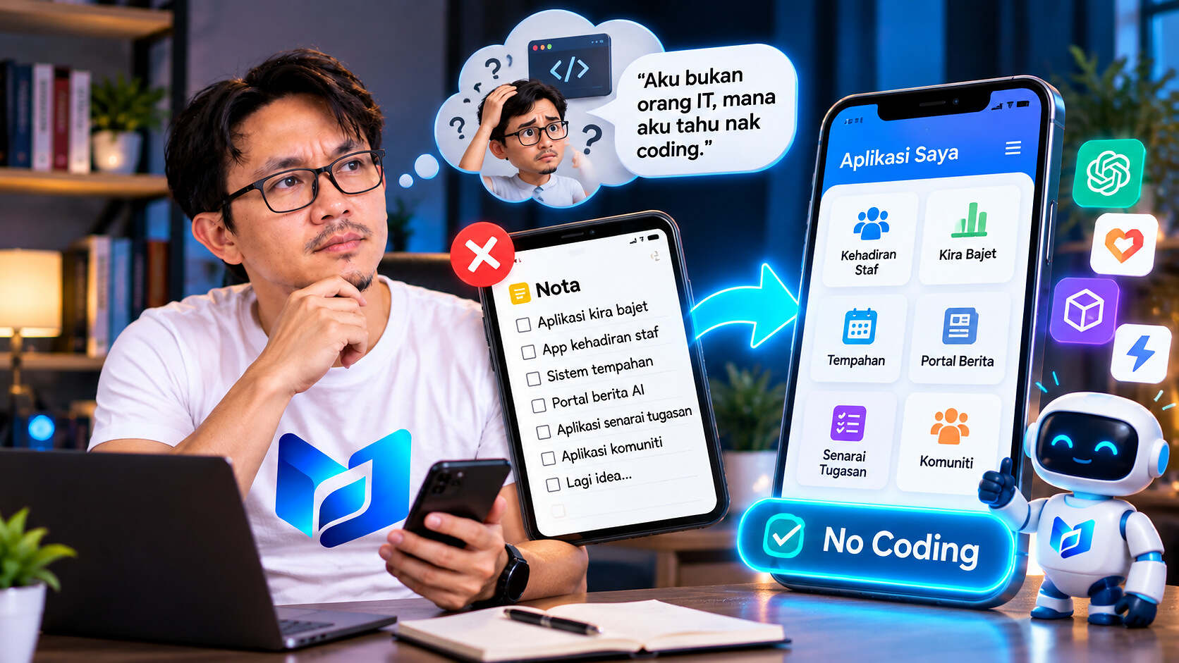 Vibe coding bantu bina aplikasi tanpa kemahiran teknikal