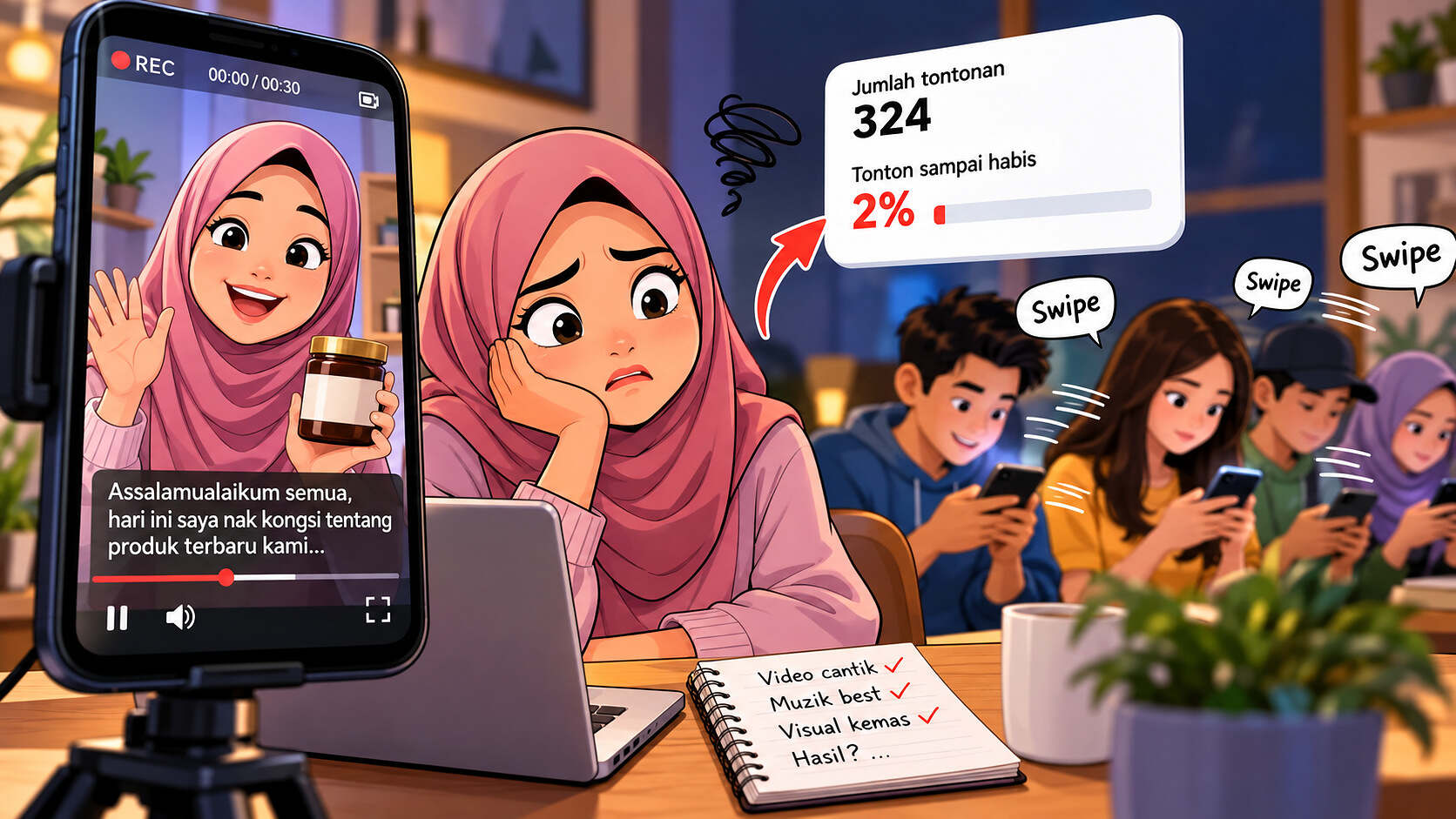3 Saat Pertama Video Anda: Cara Tulis Hook yang Buat Orang Berhenti Scroll